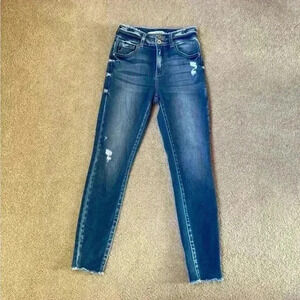 Kancan raw hem high rise blue jeans in size 24